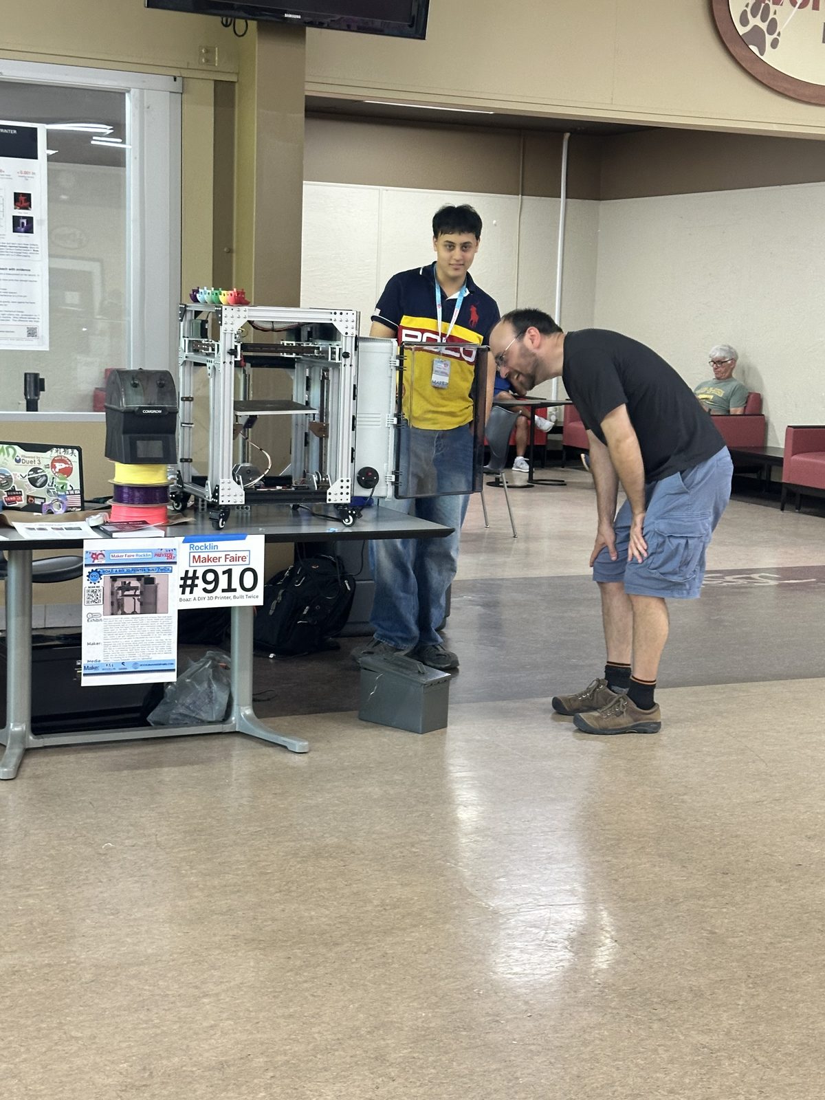 The Boaz booth, number 910, seen from across the hall