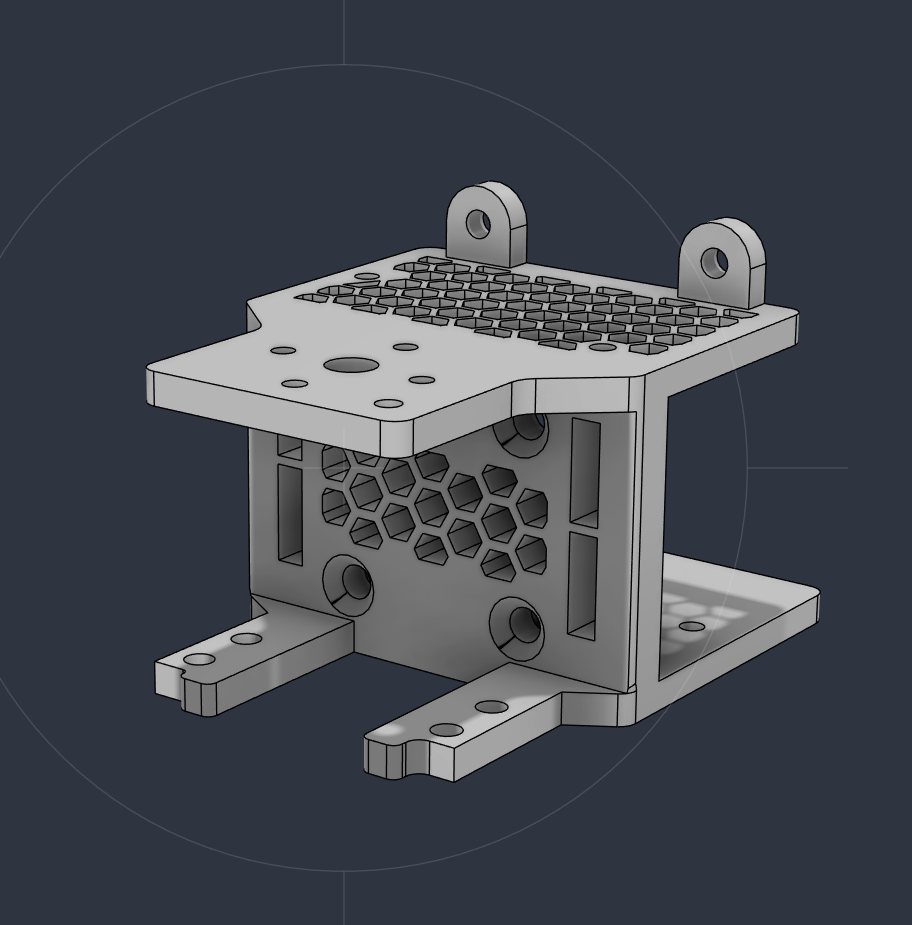 CAD render of the lattice-lightened toolhead body